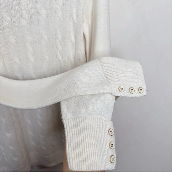 Talbots Womens Small Crew Neck Cable Lambswool Sweater - Picture 10 of 15